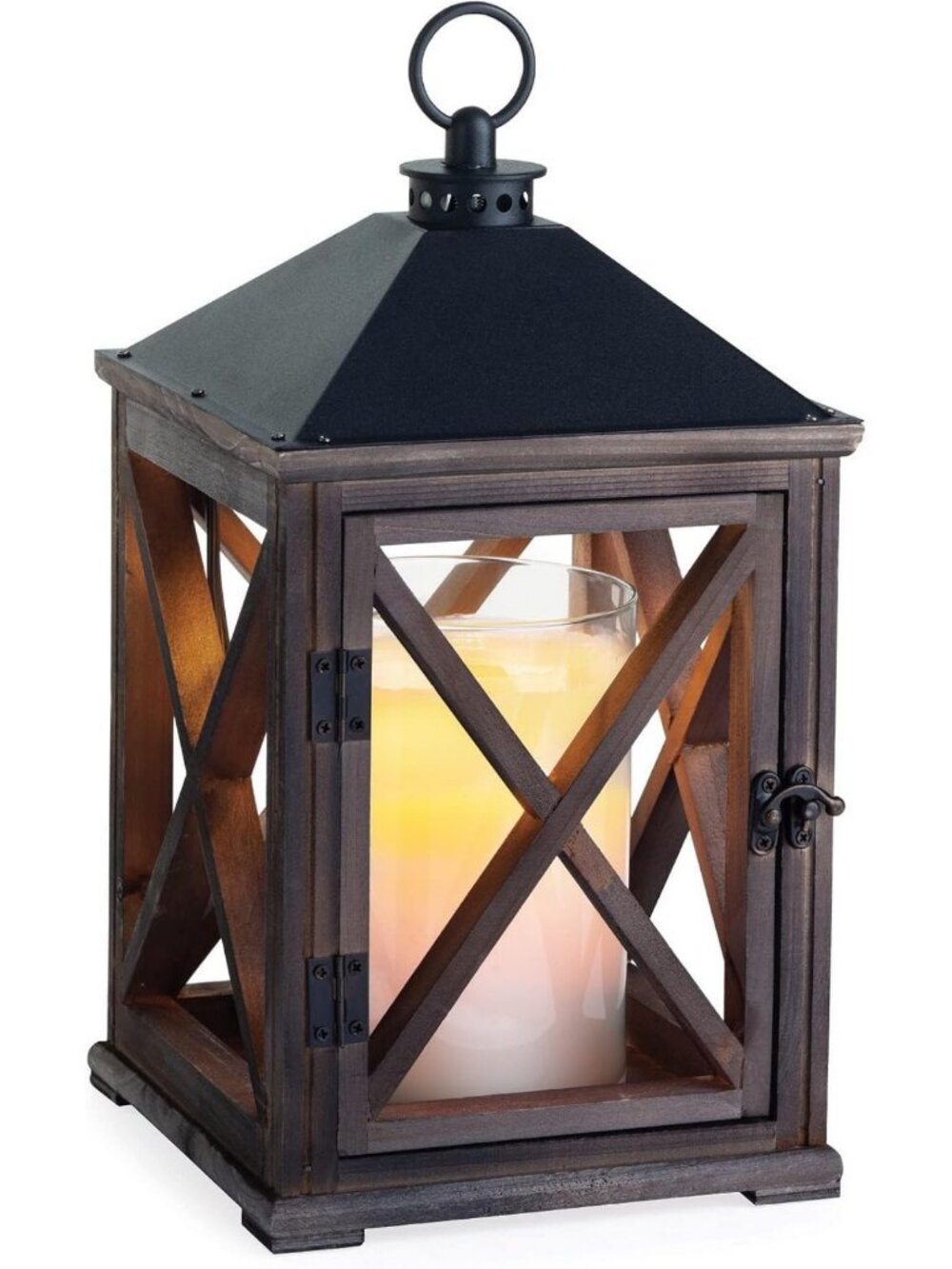 Wooden Farmhouse Lantern for Top-Down Candle Melting | Flame-Free Fragrance